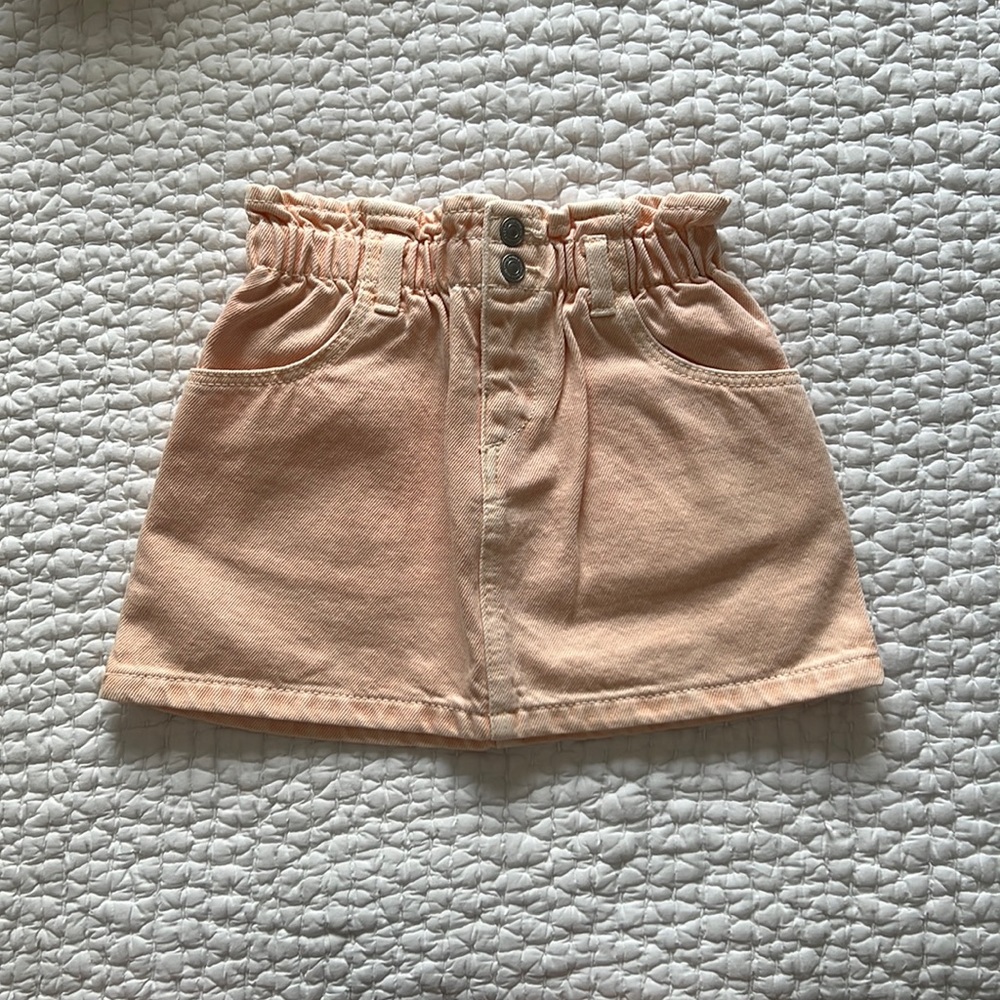 NWOT Zara Serged Denim Skirt